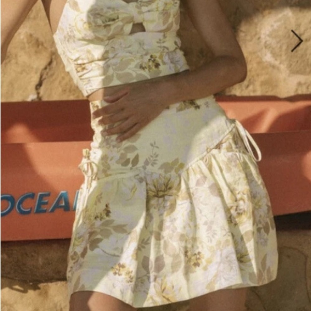 Shona Joy Martina Lace Up‎ Mini Skirt Lemon Lime Women’s Sz 8 NWT - Picture 6 of 12